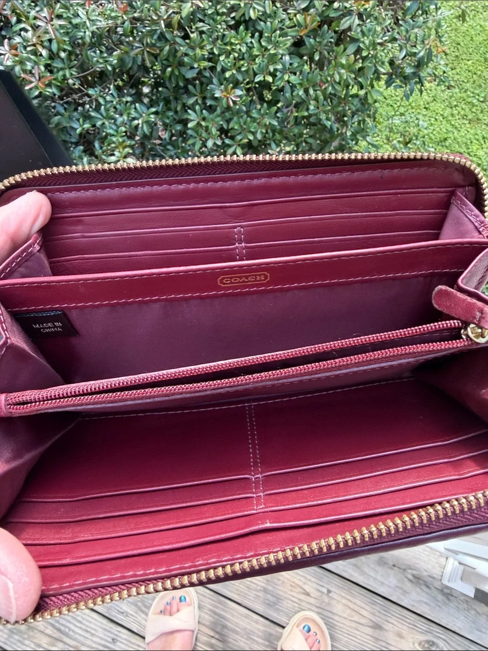 Coach leather card